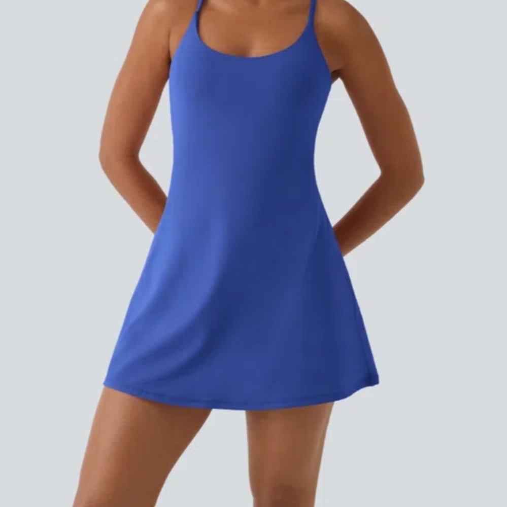 Halara Softlyzero Active Dress Size Large Color Lotus Blue